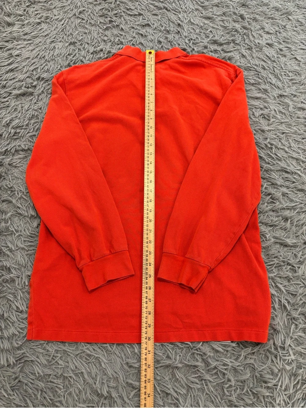Vintage Polo Ralph Lauren Men’s Long Sleeve Polo Shirt Orange Red Large Preppy